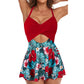 ⏳LAST DAY SPECIAL PRICE ONLY ￡13.99‼️💥50K+ SOLD🌺Floral Cutout Swim Dress✨V Neck Tie Back One Piece Skirt Swimsuit Holiday Beach Outfit👙