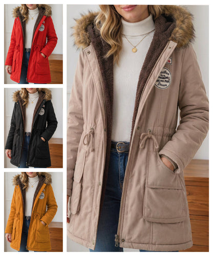 🧥 Női meleg béléssel ellátott kapucnis parka kabát