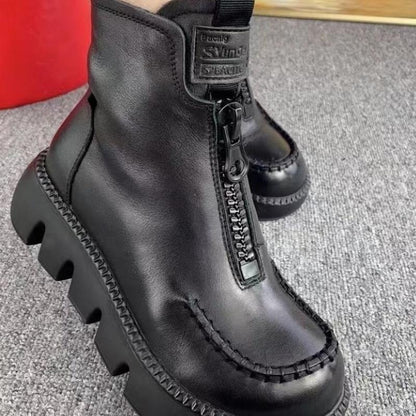 🔥Női retro bőrből készült rövid csizma PU👢