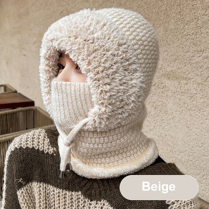 ❄️Női téli egyrészes kötött sapka-sál-maszk 4 az 1-ben balaclava
