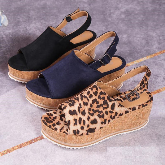 👡Női platform szandál leopárd mintás dizájnnal