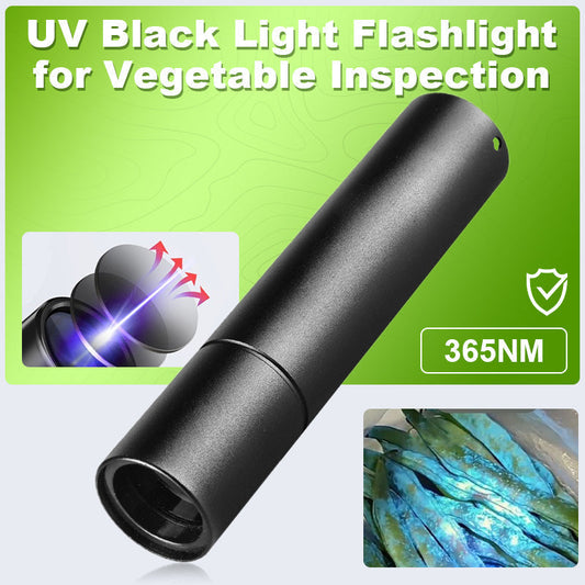 🥦UV-fekete fényű zseblámpa zöldségek ellenőrzéséhez