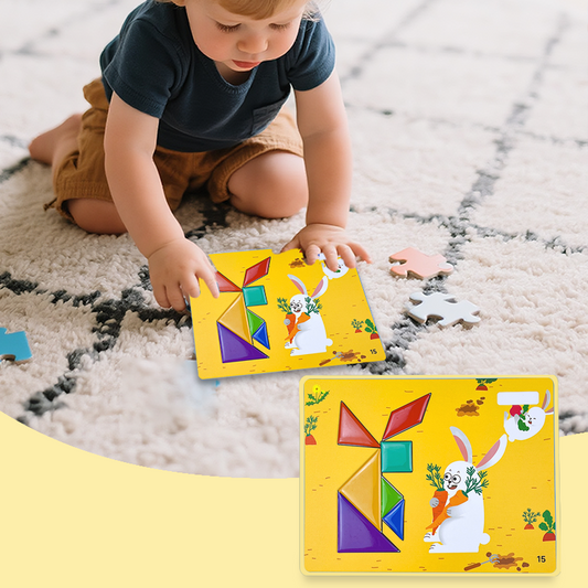 Mágneses utazó tangram puzzle gyerekeknek🎈