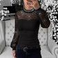 👚 60% KEDVEZMÉNY MOST! 🎉 Női lenyűgöző hálós strasszos hosszú ujjú felső