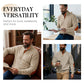❄️ Férfi texturált jacquard galléros pulóver 🌿🥰