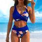 🌸Divatos mintás, magas derekú bikini szett👙