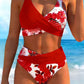 🌸Divatos mintás, magas derekú bikini szett👙