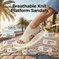 Női légáteresztő kötött platform szandál