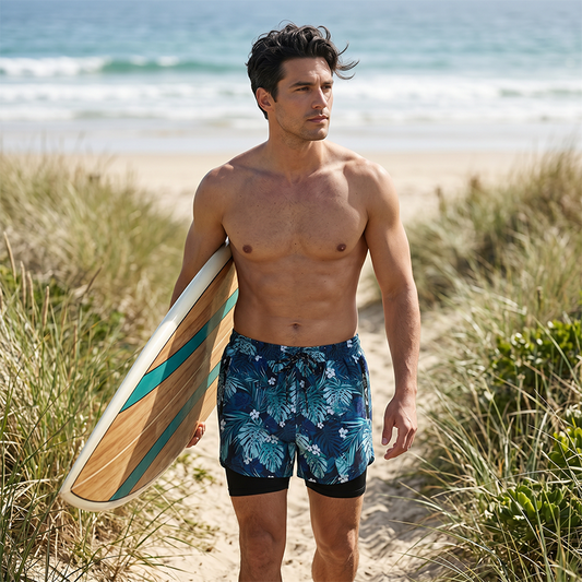 Men's Double-Layer Quick-Dry Swim Trunks