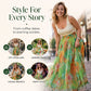Women's Watercolor Floral Print Tulle Midi Skirt