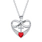 Infinity Heart Cross Necklace with Wing Pendant