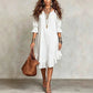 Women's Ruffle Hem V Neck Woven Dress