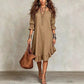 Women's Ruffle Hem V Neck Woven Dress