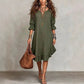 Women's Ruffle Hem V Neck Woven Dress
