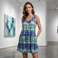 Women's Sleeveless V-Neck Tie-Dye Dress
