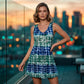 Women's Sleeveless V-Neck Tie-Dye Dress