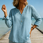 👕 Női Casual V-nyakú Gombos Hosszú Ujjú Ing