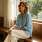 👕 Női Casual V-nyakú Gombos Hosszú Ujjú Ing