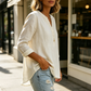 👕 Női Casual V-nyakú Gombos Hosszú Ujjú Ing