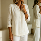 👕 Női Casual V-nyakú Gombos Hosszú Ujjú Ing