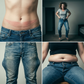 👖 Női retró, rövidített egyenes szárú farmernadrág