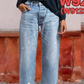 👖 Női retró, rövidített egyenes szárú farmernadrág