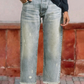 👖 Női retró, rövidített egyenes szárú farmernadrág