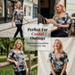 👕 Női batikolt fűzős V-nyakú póló