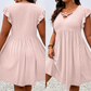 👗 Női keresztbe futó V-nyakú, lebegő ujjú, laza szabású ruha
