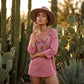 Women's Vintage Floral Embroidery V-Neck Top