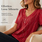 Women's Elegant Printed V-Neck Top