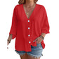 Women’s V-Neck Button Up Cardigan Casual Shirt