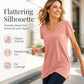 Women's V-Neck Casual Mid-Length Loose Fit Top