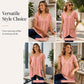 Women's V-Neck Casual Mid-Length Loose Fit Top
