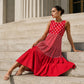👗 Női ujjatlan pöttyös és kockás patchwork ruha