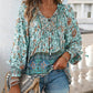 👕 Női Divat Mintás V-nyakú Hosszú Ujjú Ing