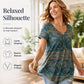 Women's Paisley Print V-Neck Short Sleeve Top