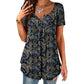 Women's Paisley Print V-Neck Short Sleeve Top