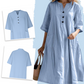 Women’s Oversized A-Line Midi Dress with Pockets
