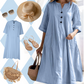 Women’s Oversized A-Line Midi Dress with Pockets