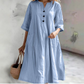 Women’s Oversized A-Line Midi Dress with Pockets