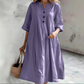 Women’s Oversized A-Line Midi Dress with Pockets
