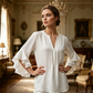 Women's Casual V-Neck Ruffled Top