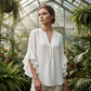 Women's Casual V-Neck Ruffled Top