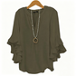 Women's Casual V-Neck Ruffled Top
