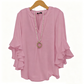 Women's Casual V-Neck Ruffled Top