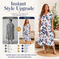 Women's Casual Floral Print V Neck Dress