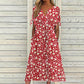 Women's Casual Floral Print V Neck Dress