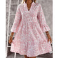 Women's Floral Print V-Neck Tiered Dress