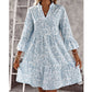 Women's Floral Print V-Neck Tiered Dress